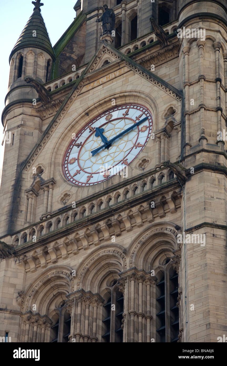 Manchester town hall, the clock tower Stock Photo Alamy