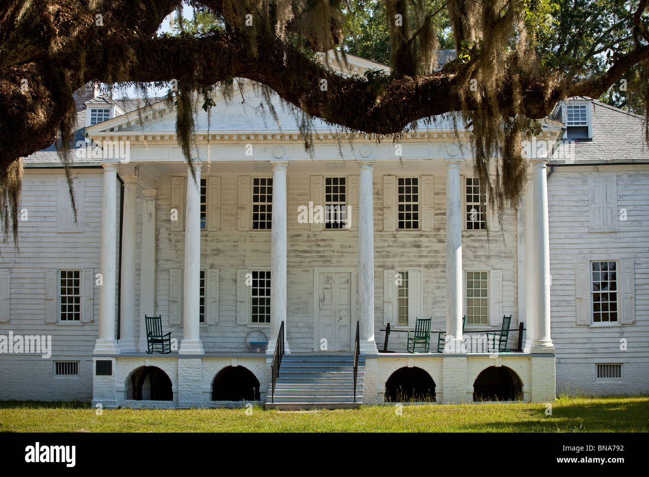 Hampton Plantation style mansion in McClellanville, SC Stock