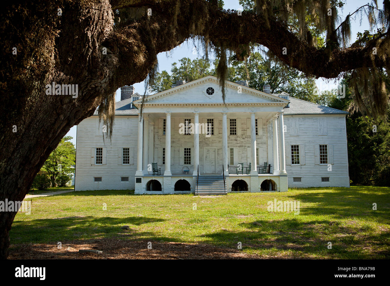 Hampton Plantation style mansion in McClellanville, SC Stock