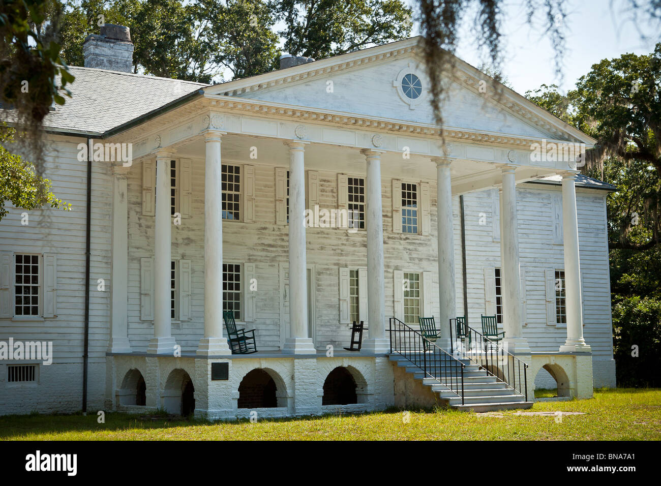 Hampton Plantation style mansion in McClellanville, SC Stock