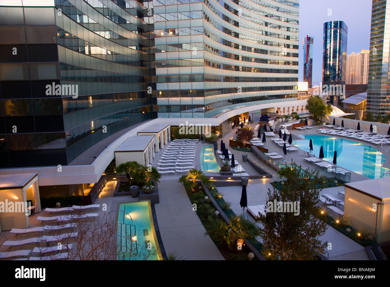 Vdara pool and City Center, Las Vegas, Nevada Stock Photo Alamy