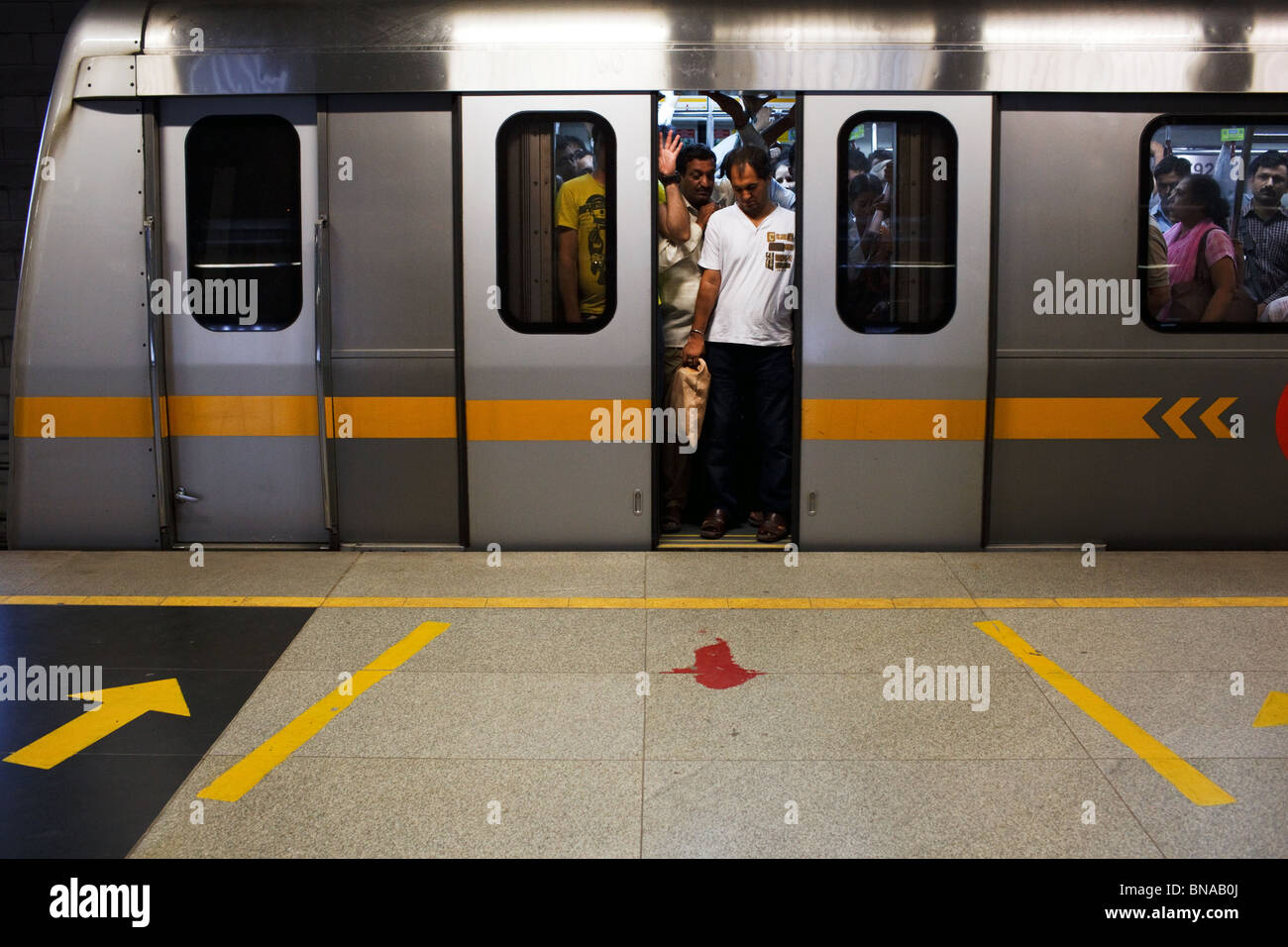 New Delhi Metro station in Delhi, India. Stock Photo