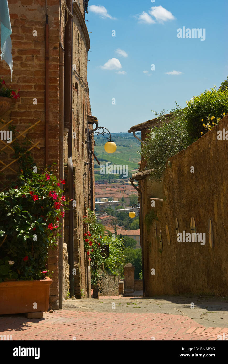 Certaldo is a town and comune of Tuscany, Italy, in the province of Florence, located in the middle of Valdelsa. Stock Photo