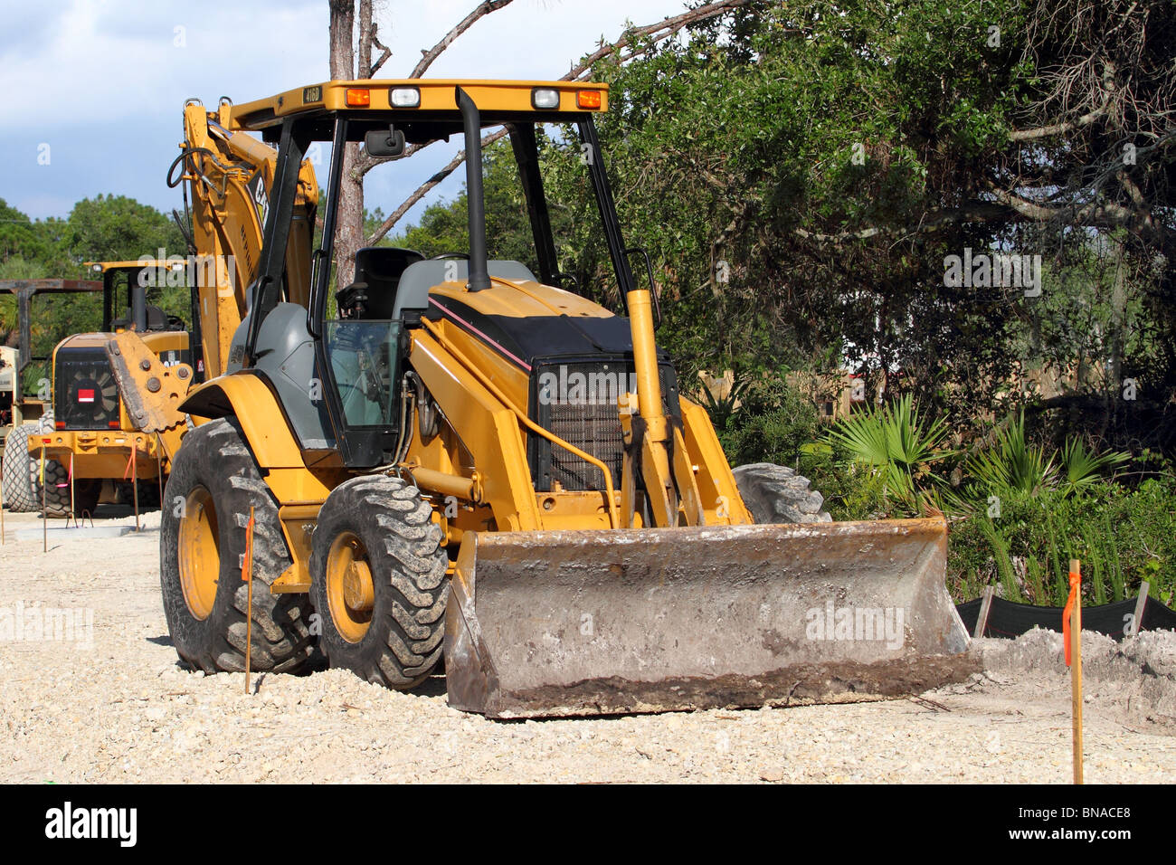 Large construction vehicle ready for action Stock Photo