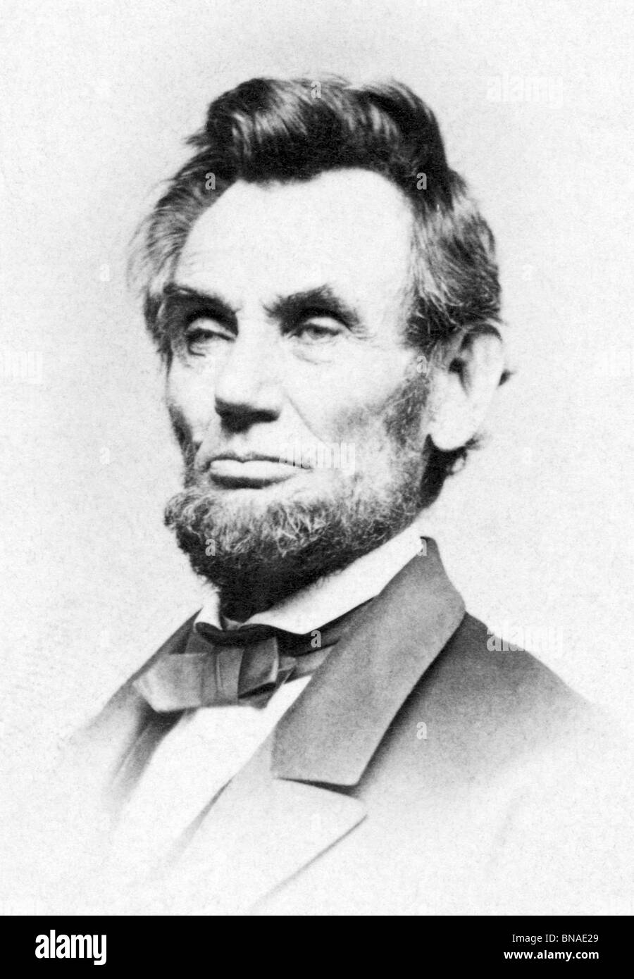 Portrait photo of Abraham Lincoln (1809 - 1865) - the 16th US President (1861 - 1865) and the first to be assassinated. Stock Photo