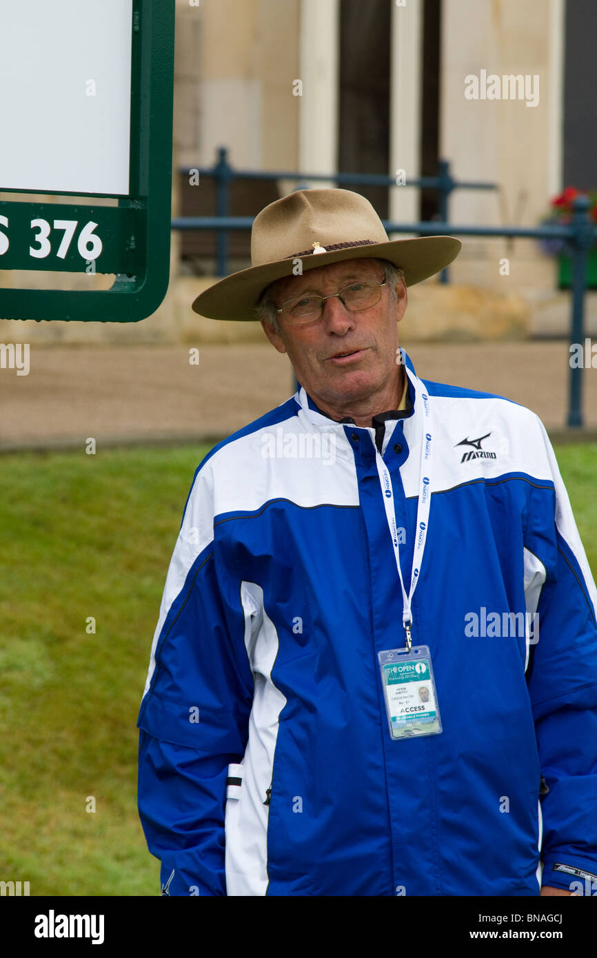 Portrait of Peter Maffey, Caddie Master at The 139th British Open Golf