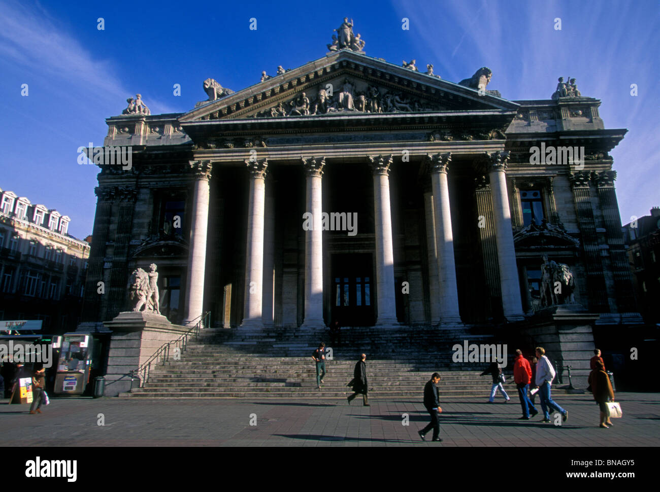 Euronext Brussels, Stock Exchange, Bourse, Anspach Boulevard, city of Brussels, Brussels Capital Region, Belgium, Europe Stock Photo