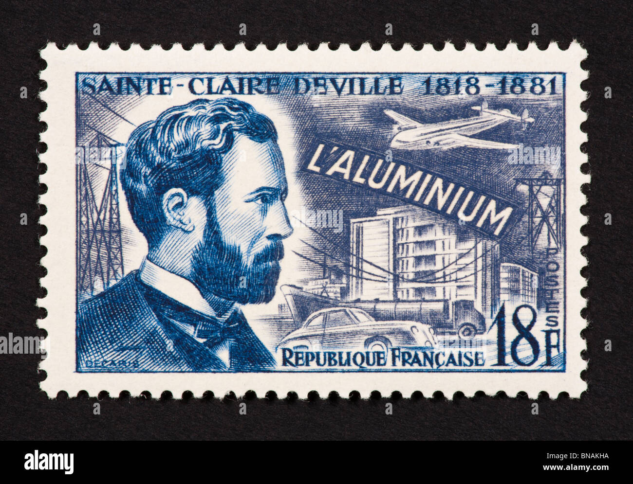 Postage stamp from France depicting Henri Etienne Sainte-Claire Deville Stock Photo