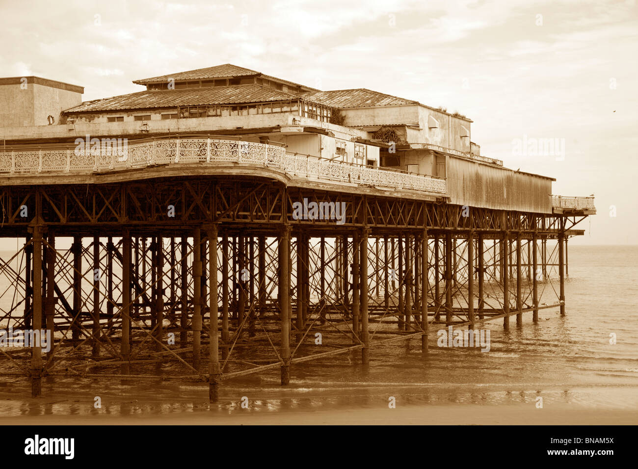 derelict colwyn bay Victoria pier derelict ruin Victorian colwyn bay wales welsh uk Britain