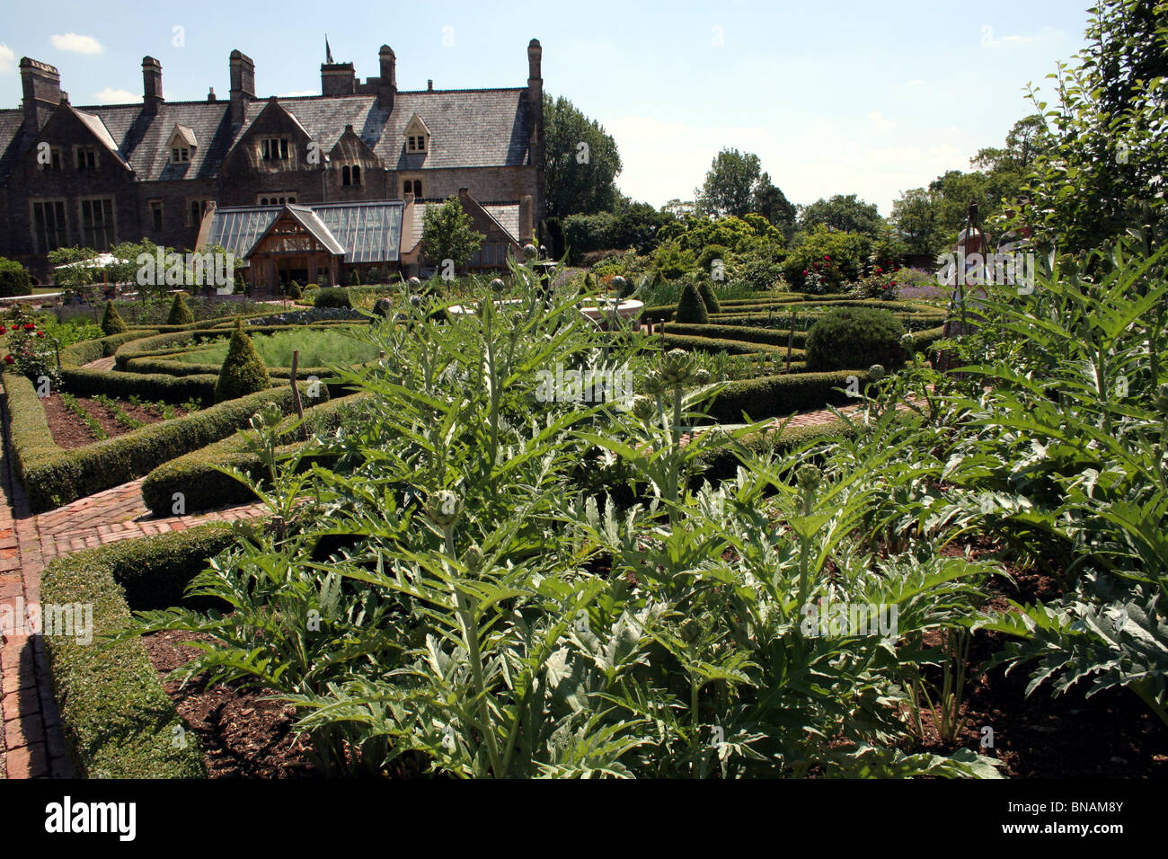 Inside the gardens of Court Rogus Devon Stock Photo