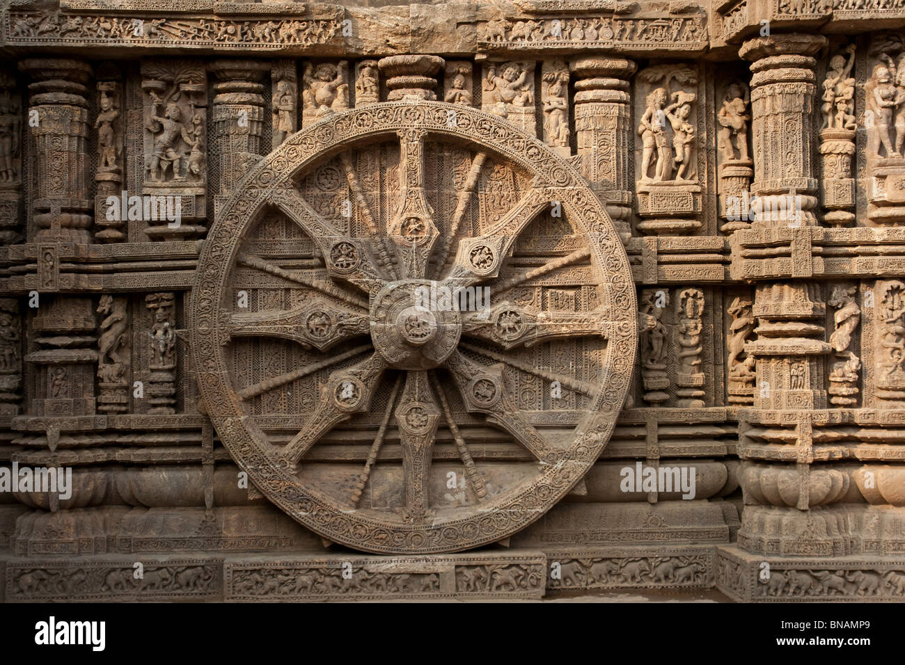 Konark Sun temple Wheel Stock Photo