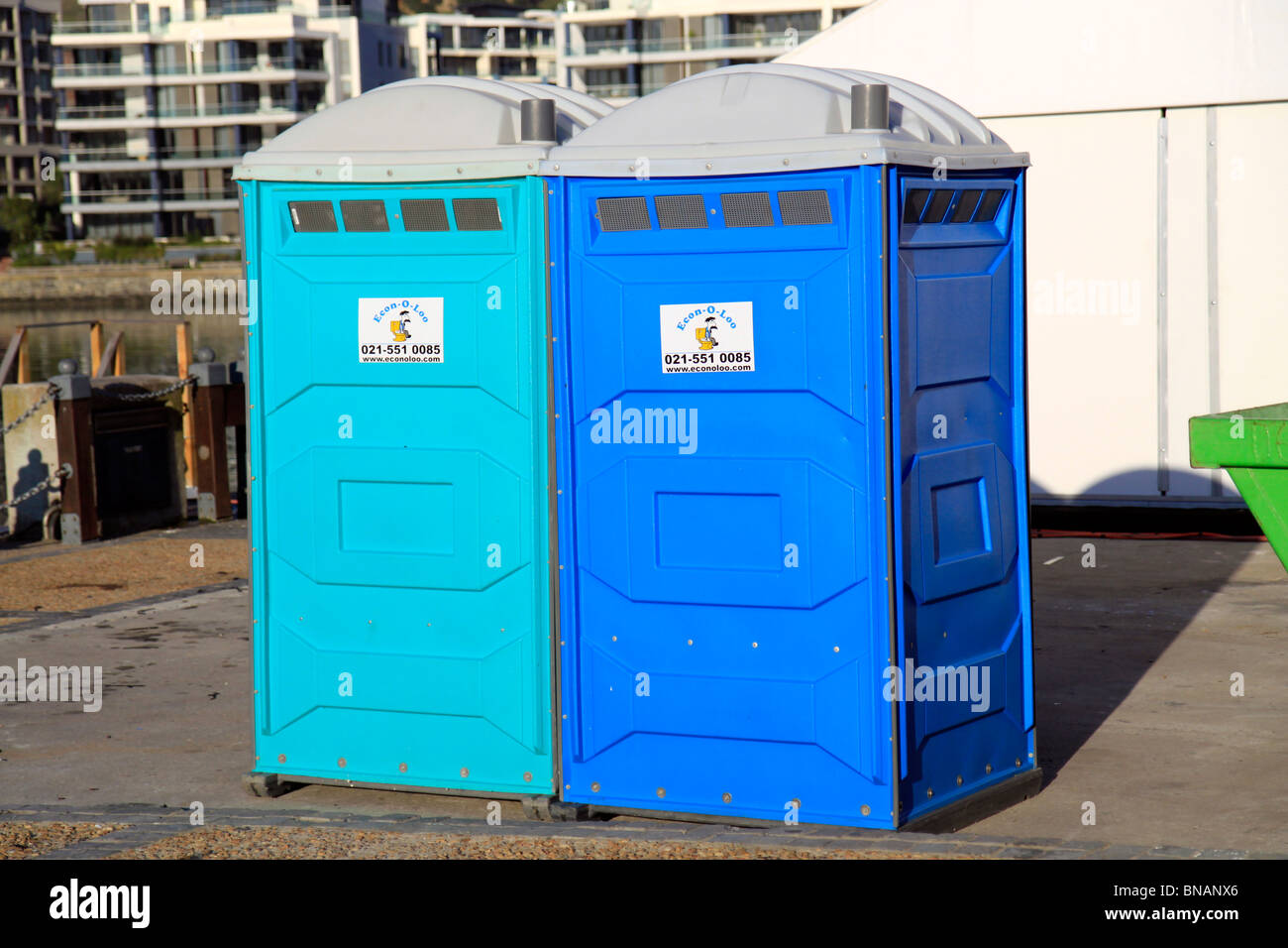 Two toilets at the V&A Waterfront, Cape Town, South Africa Stock Photo