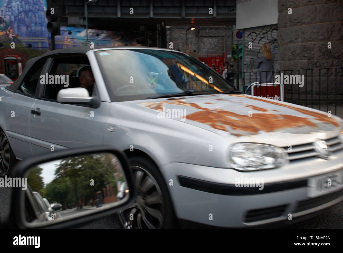 VW Golf with a damaged Stock Photo Alamy