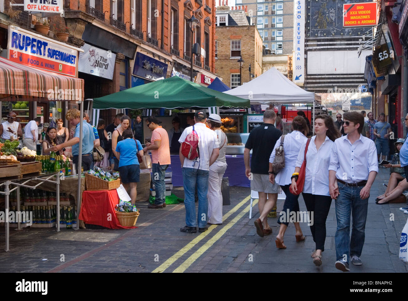 Farmers Market. Rupert Street Soho. London Uk. HOMER SYKES Stock Photo