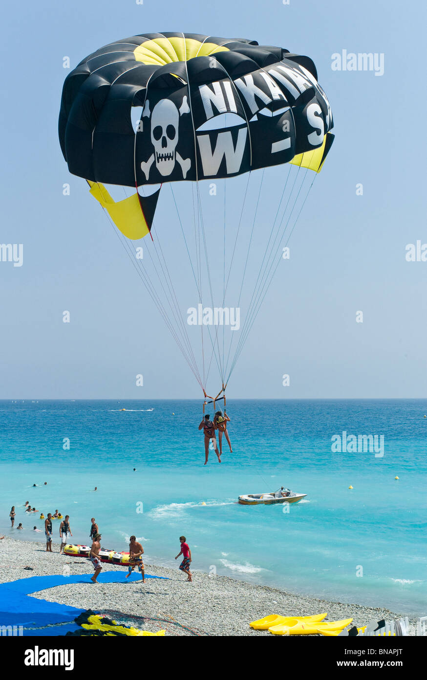 Parasailing at Nice, Cote D Azur, France Stock Photo Alamy