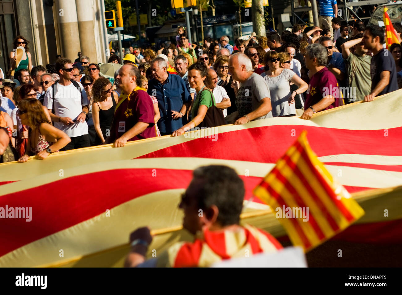 Catalan autonomy protest, Barcelona, July 10, 2010 Stock Photo