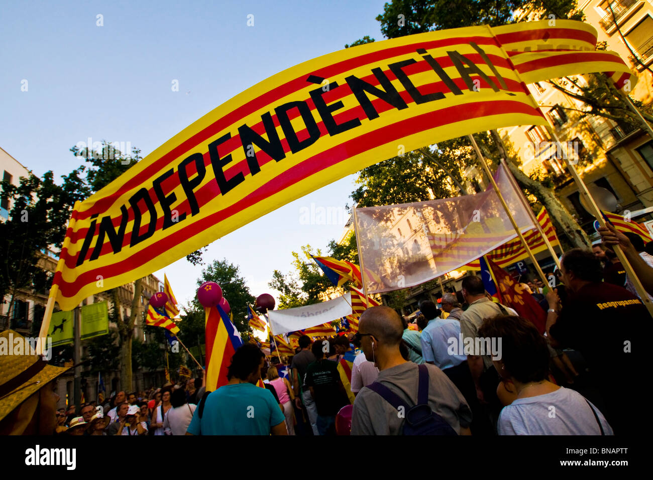 Catalan autonomy protest, Barcelona, July 10, 2010 Stock Photo