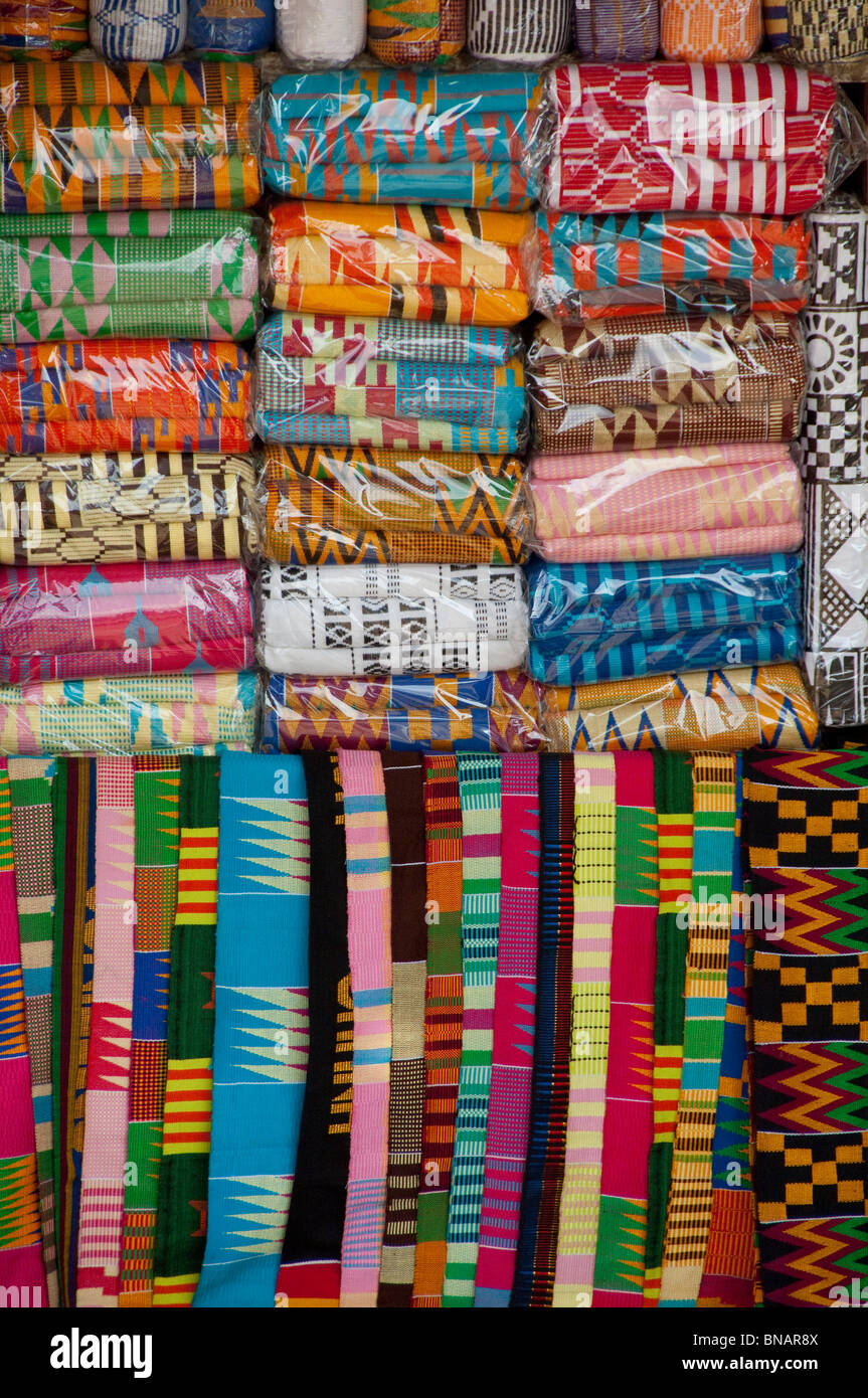 Africa, Ghana, Accra. Accra Textile & Handicraft Market. Colorful West