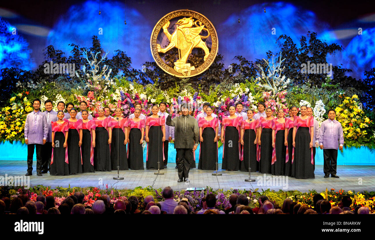 University of Santo Tomas Singers from the Philippines winning the Choir of the World competition 2010 in Llangollen Stock Photo