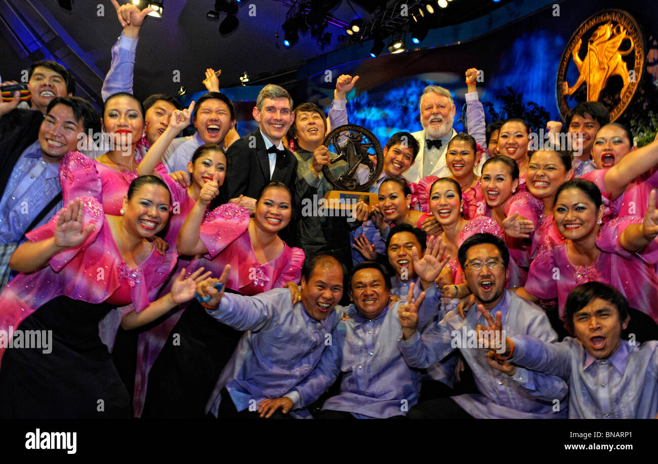 University of Santo Tomas Singers from the Philippines winning the Choir of the World competition 2010 in Llangollen Stock Photo