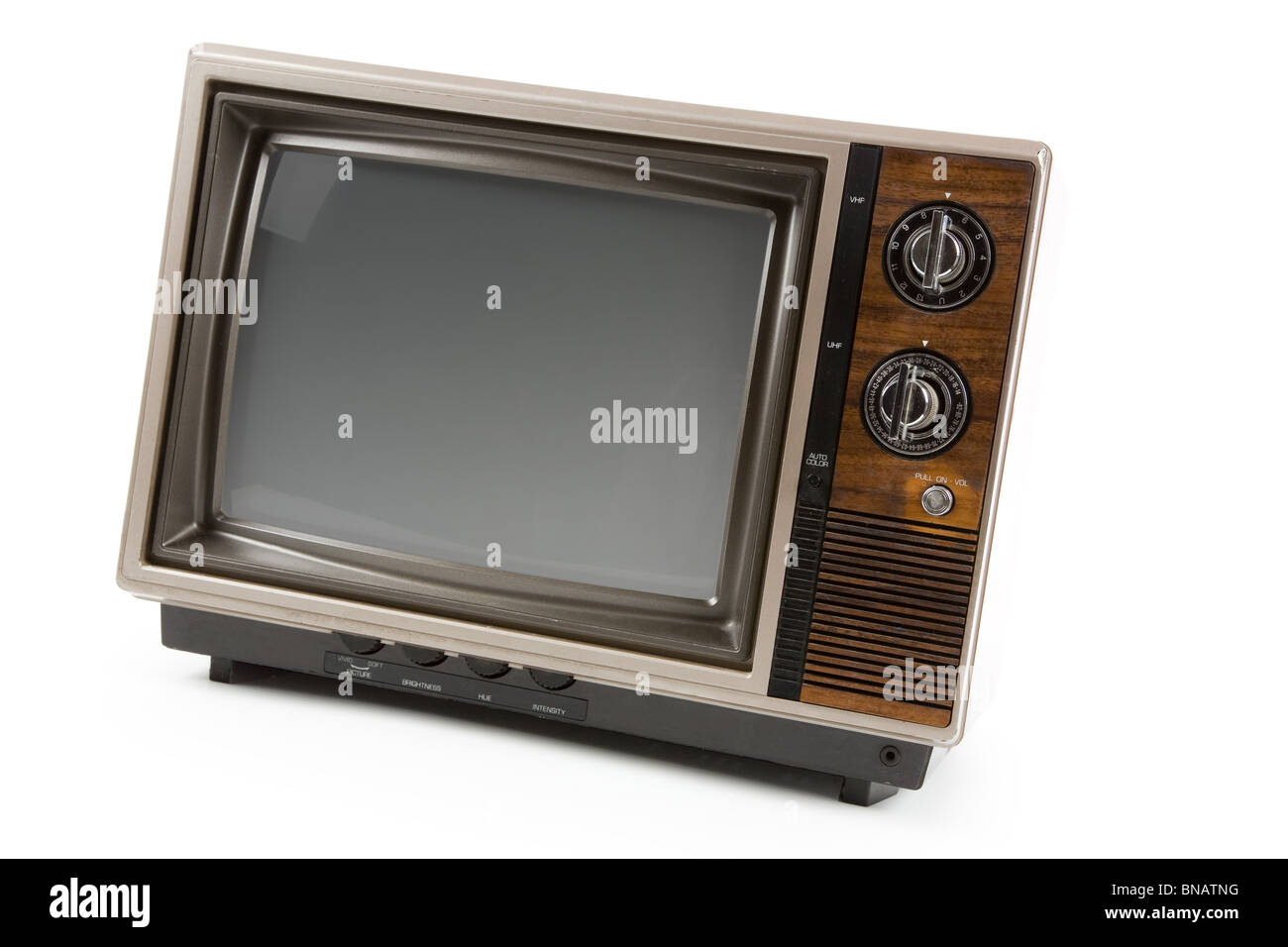 Oldfashioned Television with white background Stock Photo Alamy