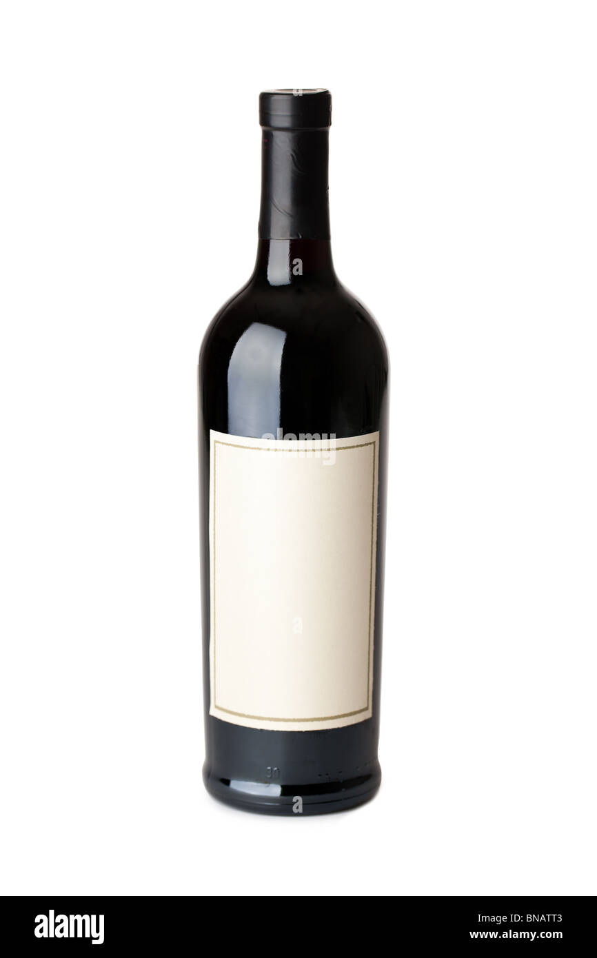 bottle of red wine on white background Stock Photo Alamy