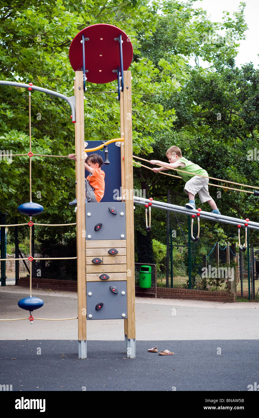 Children on play equipment Stock Photo Alamy
