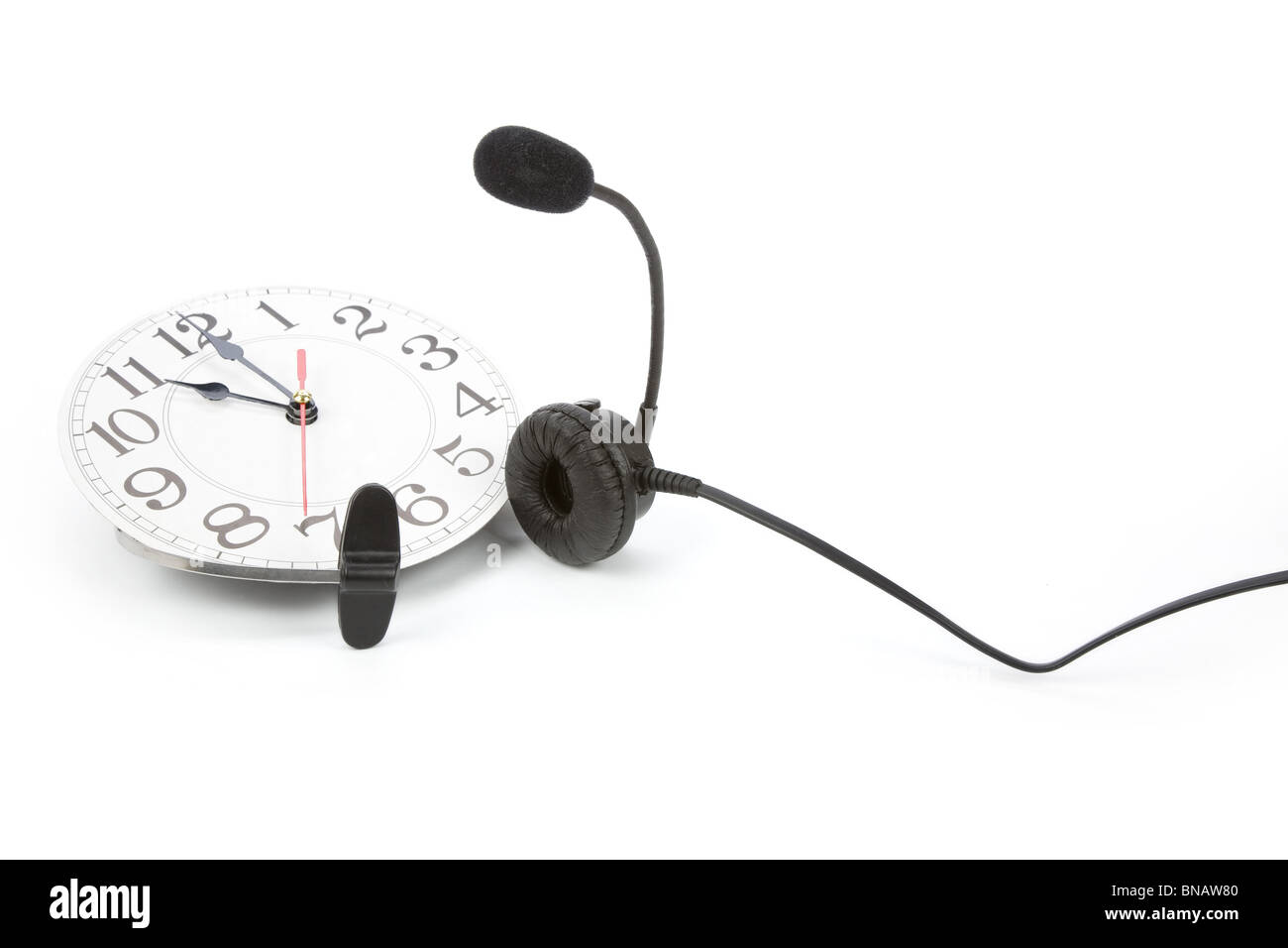 clock and telephone, around the clock supporting Stock Photo Alamy