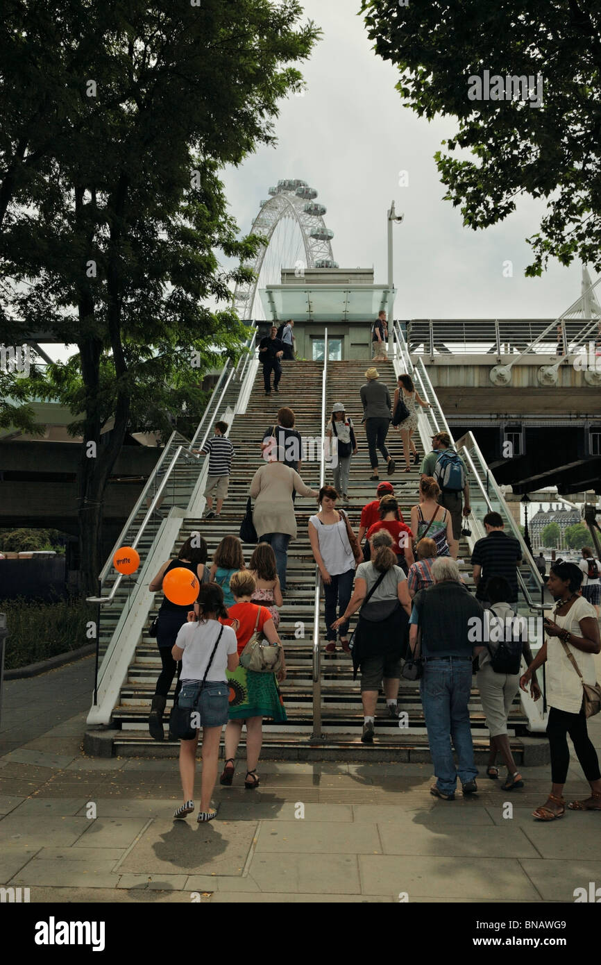 People using a staircase, Southbank. Stock Photo