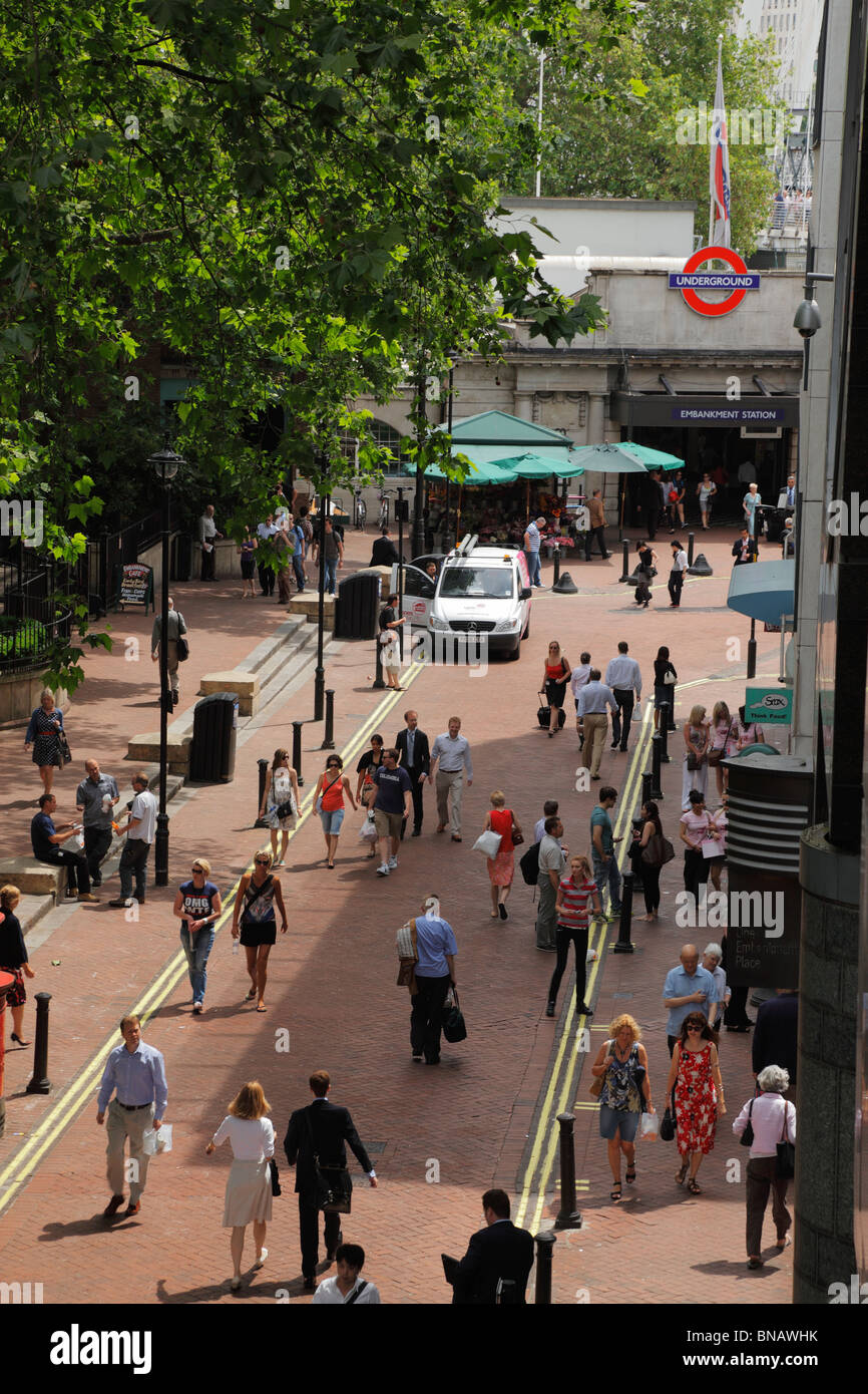 Embankment underground Station. Stock Photo