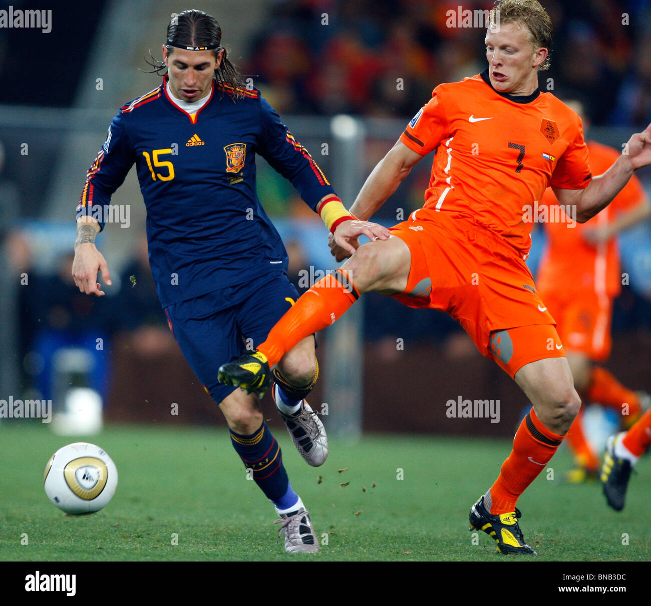 Sergio Ramos Dirk Kuyt Netherlands V Spain Soccer City
