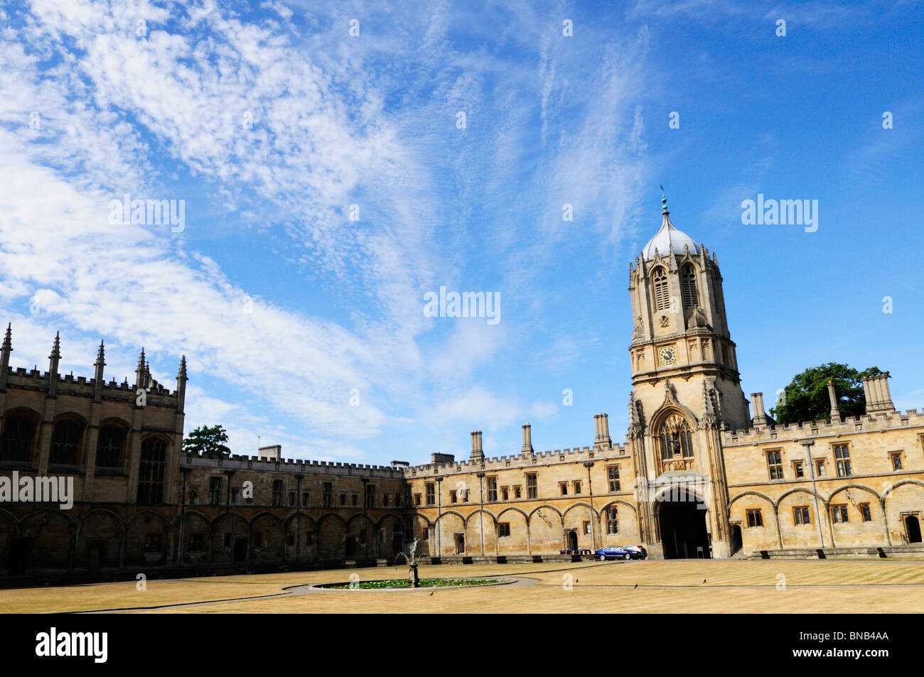 Tom Tower and Quadrangle, Christ Church College, Oxford, England, UK Stock Photo