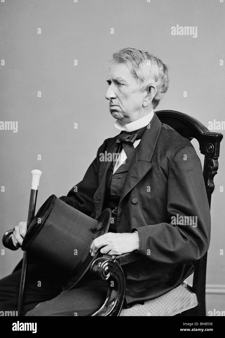Portrait c1860s of William H Seward (1801 - 1872) - US Secretary of State under Presidents Abraham Lincoln + Andrew Johnson. Stock Photo
