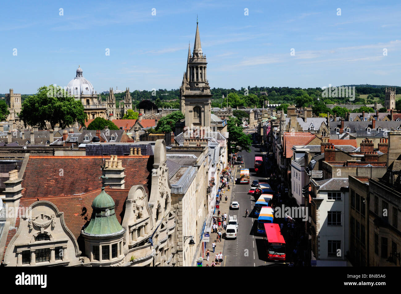 View of Oxford from Carfax Tower, Oxford, England, UK Stock Photo