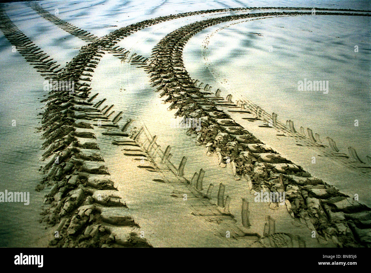 Sand Racing Marks Tires marks on the sand Stock Photo - Alamy