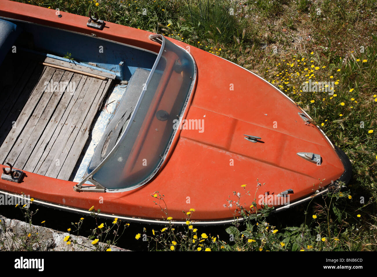 Disused Speedboat, Stintino, Sardinia Stock Photo
