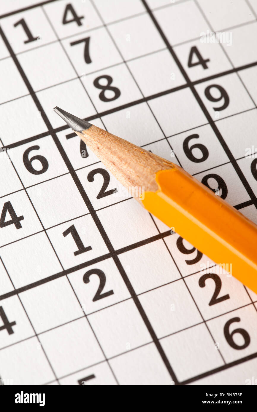 sudoku game and pencil Stock Photo Alamy