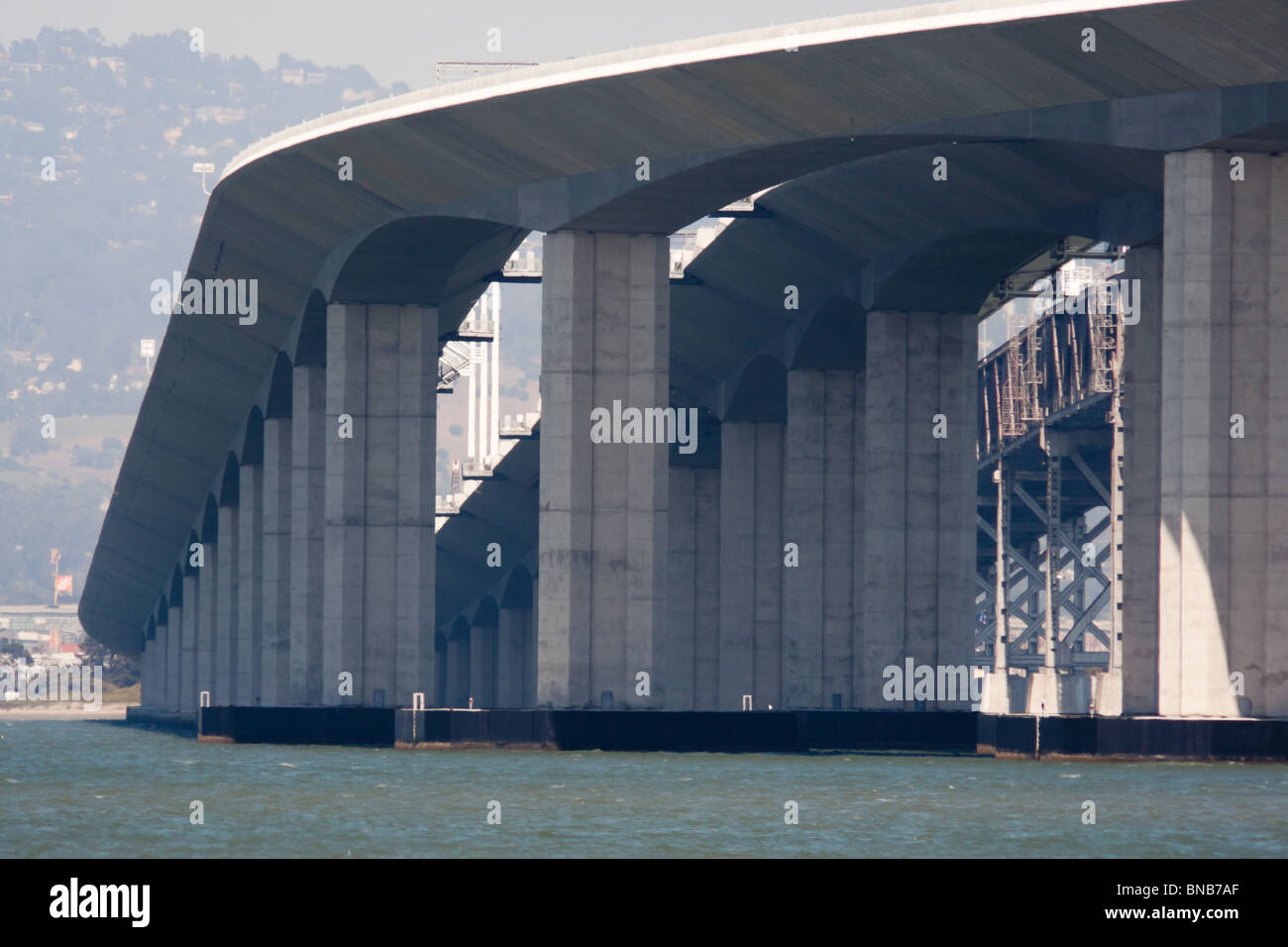 San Francisco Oakland Bay bridge construction. Stock Photo