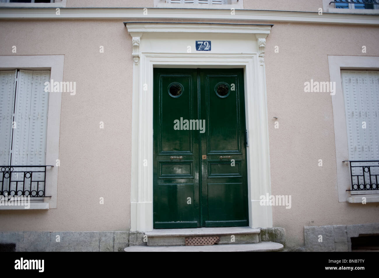 Facade Apartment Building, Paris, France, Detail, Front Door, exterior Stock Photo