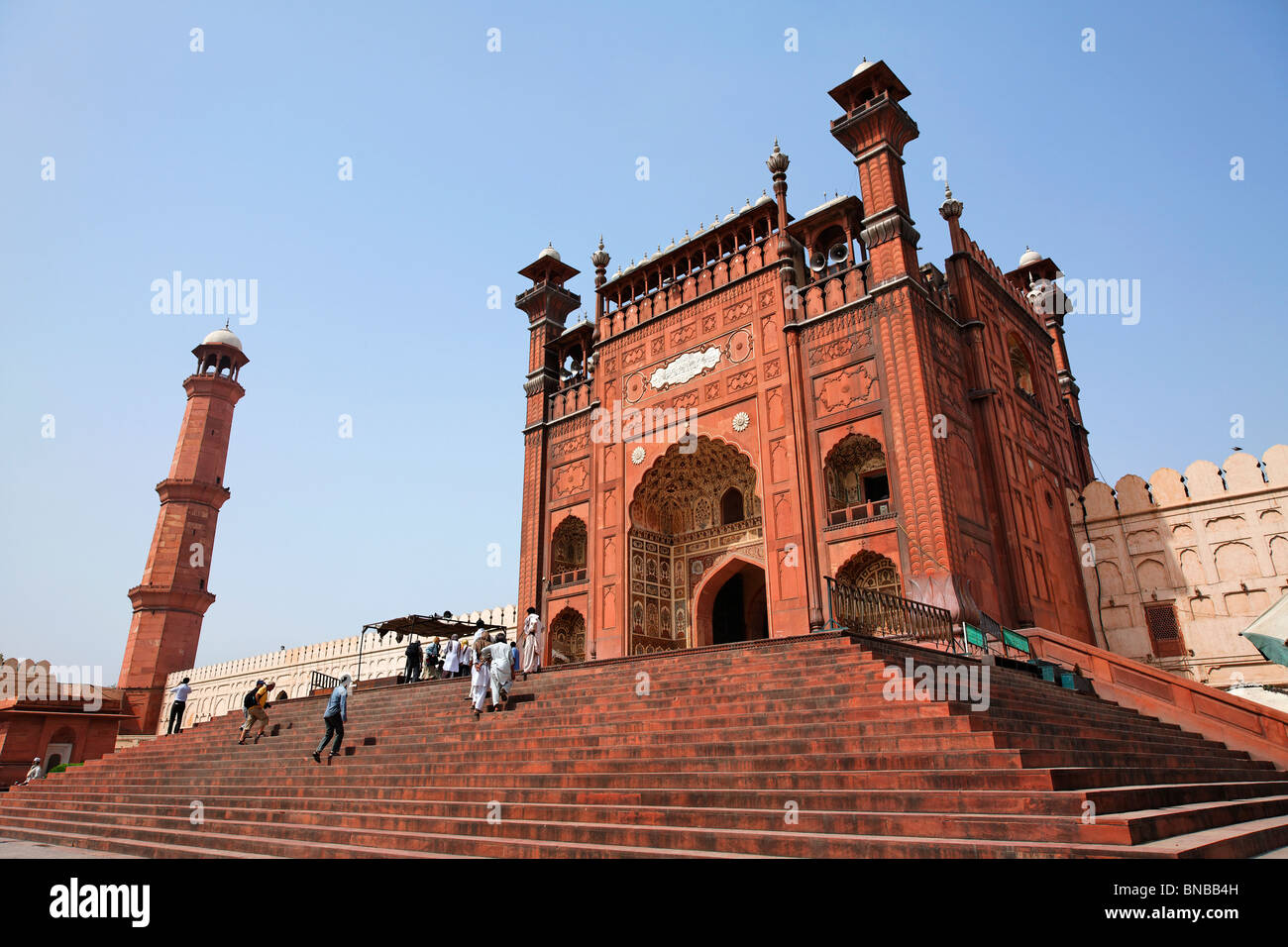 Entrance to the Badshahi mosque, Lahore, Punjab, Pakistan Stock Photo