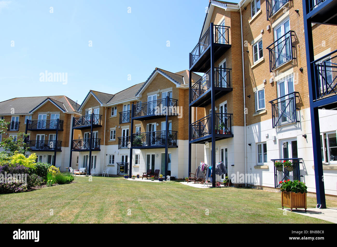 Apartment building by yacht marina, West Quay, Newhaven, East Sussex