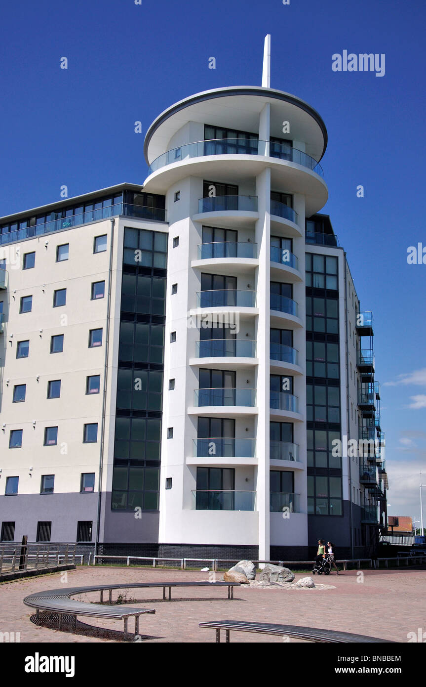 The Cape at Newhaven Marina apartment building, West Quay, Newhaven