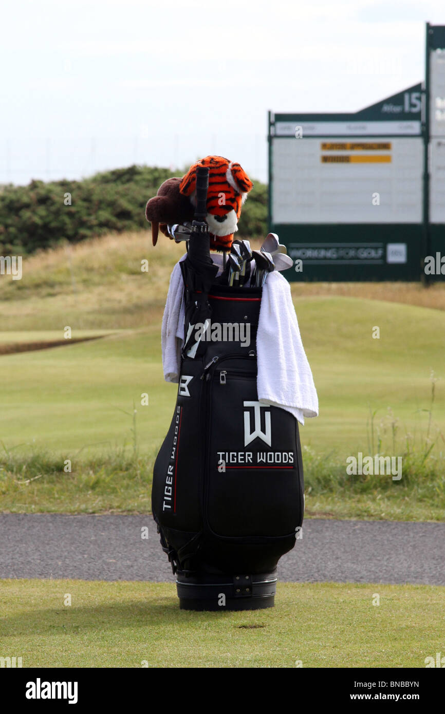 St Andrews British Open Golf, golf caddy, caddie, golfers bag, Scotland