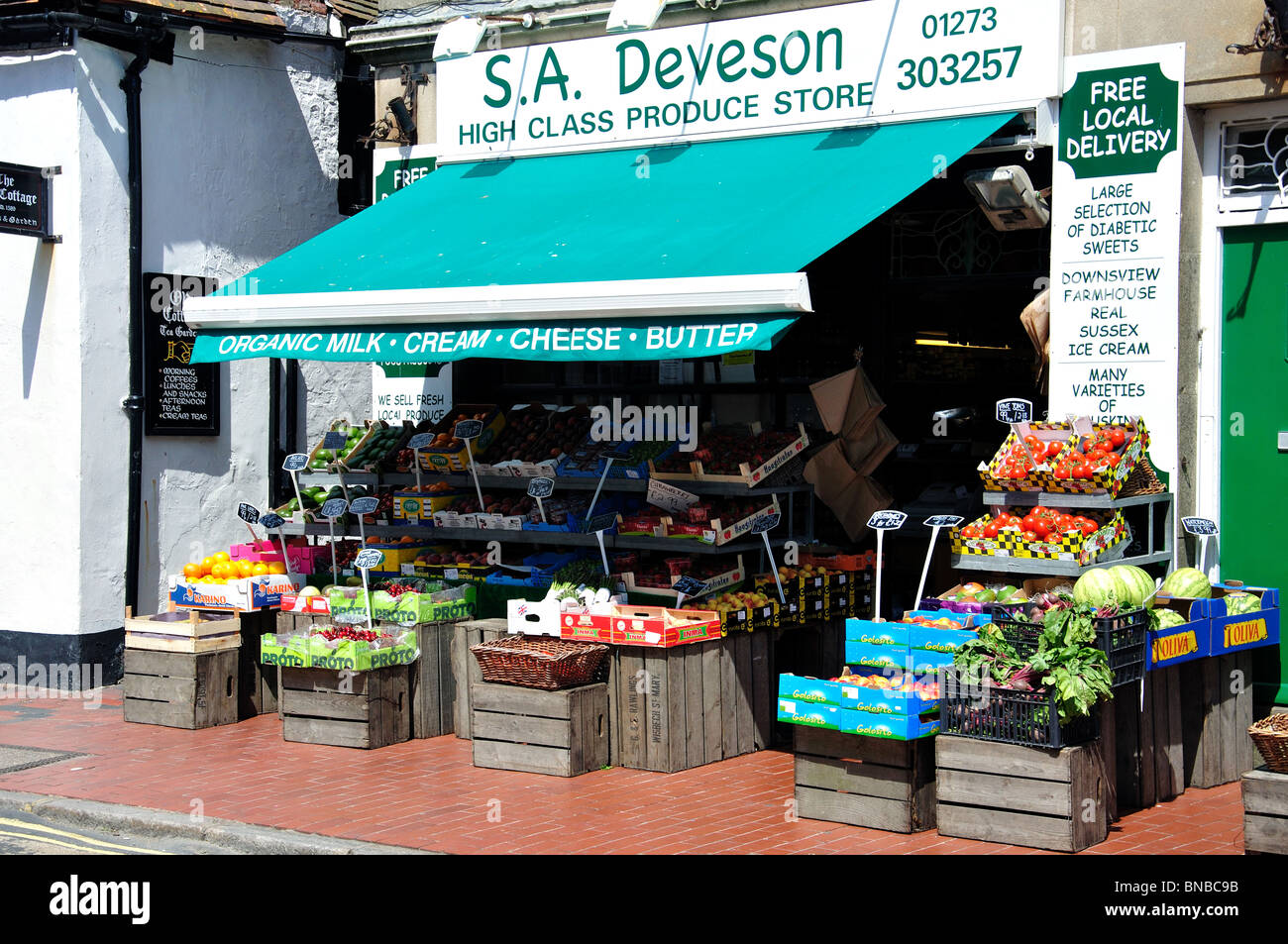 Traditional fruit and vegetable shop, High Street, Rottingdean, East