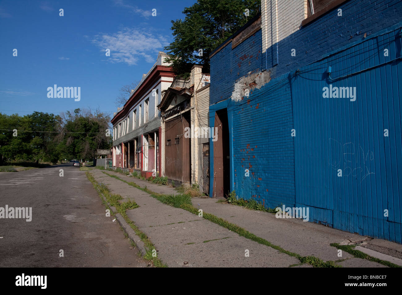 Abandoned buildings Highland Park near Detroit Michigan USA Stock Photo