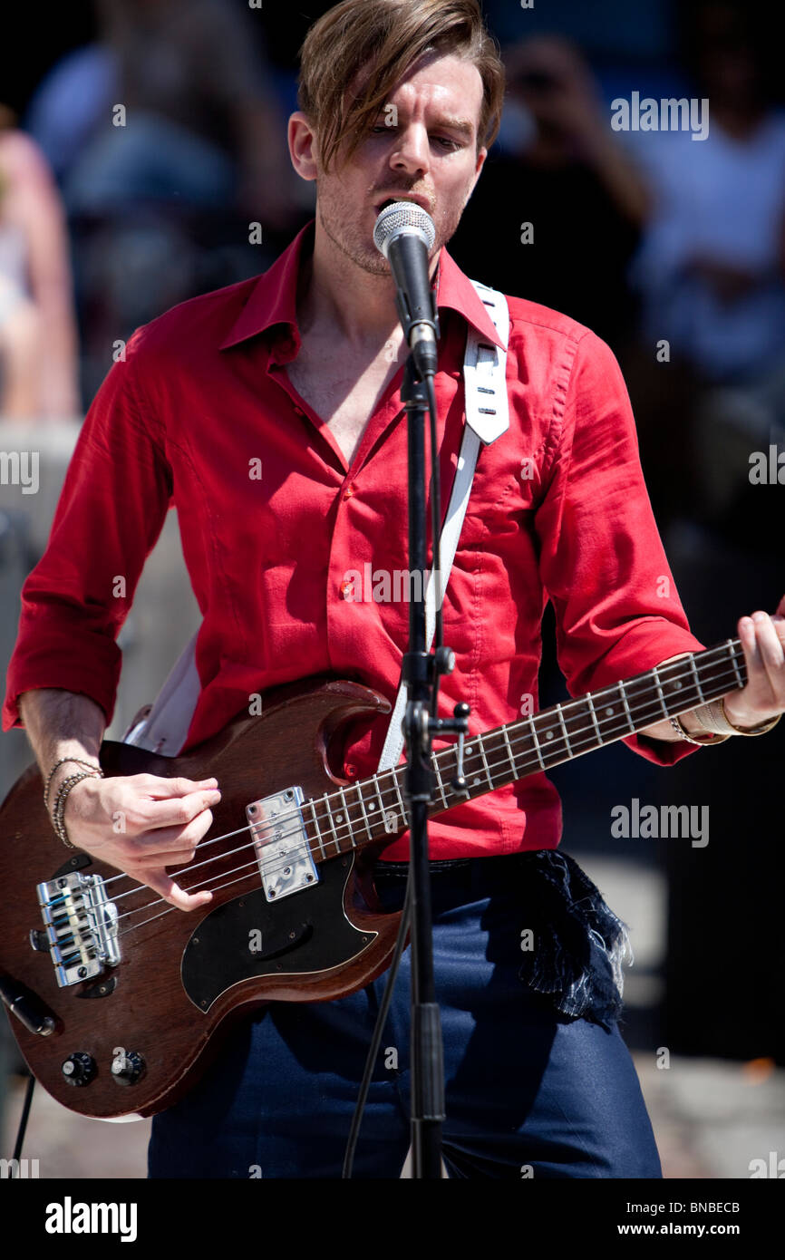 Portrait of the guitarist of the band Call Me Animal, London, England, UK. Stock Photo