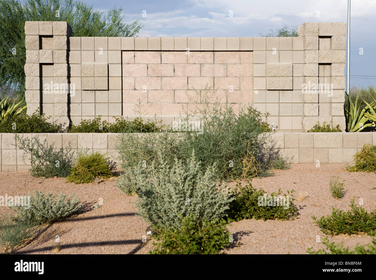 Unfinished and abandoned housing developments in the Phoenix, Arizona area.  Stock Photo