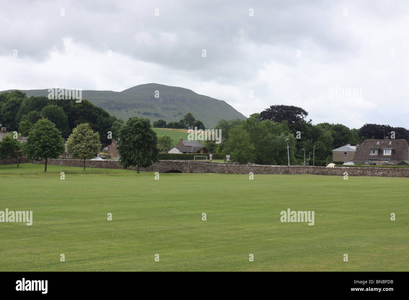 village green Strathmiglo and Lommond Hills Scotland  July 2010 Stock Photo