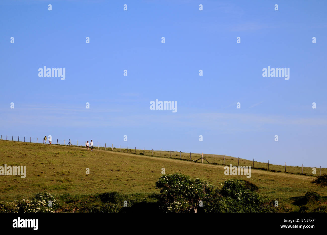 3260. South Downs Way, Seven Sisters Country Park, Cuckmere, East Sussex, UK Stock Photo