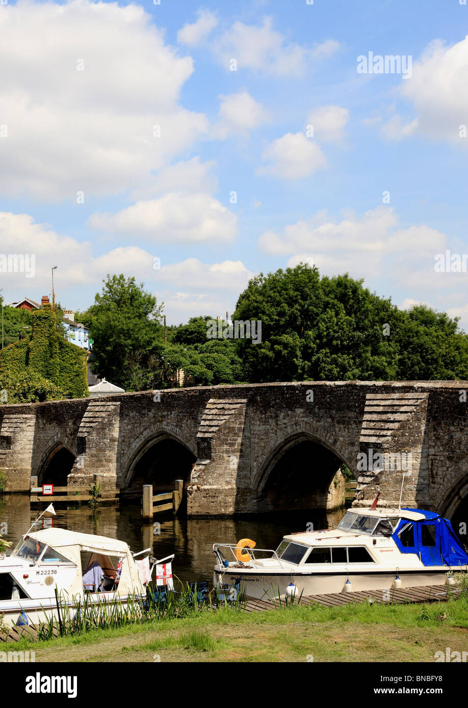 3266. River Medway at East Farleigh, near Maidstone, Kent, UK Stock Photo